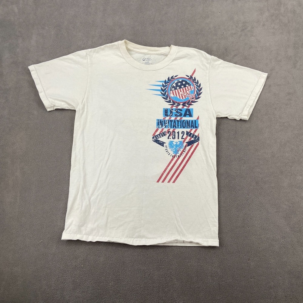 Y2K USA Grunge AOP Fighter Football Sports Shirt Unisex‎ Sz S White